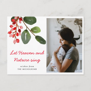 Let Heaven & Nature Sing Red Berry   Photo Postcard