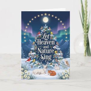 Let Heaven & Nature Sing Winter Wildlife Christmas Card