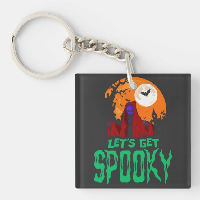let is get spooky keychain (Front)