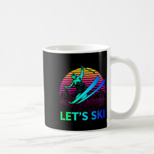 Let is ski colourful vintage 90s 80s skiing winter coffee mug