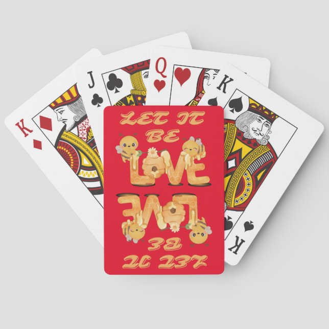LET IT BE LOVE funny bee lovers                    Playing Cards (Back)
