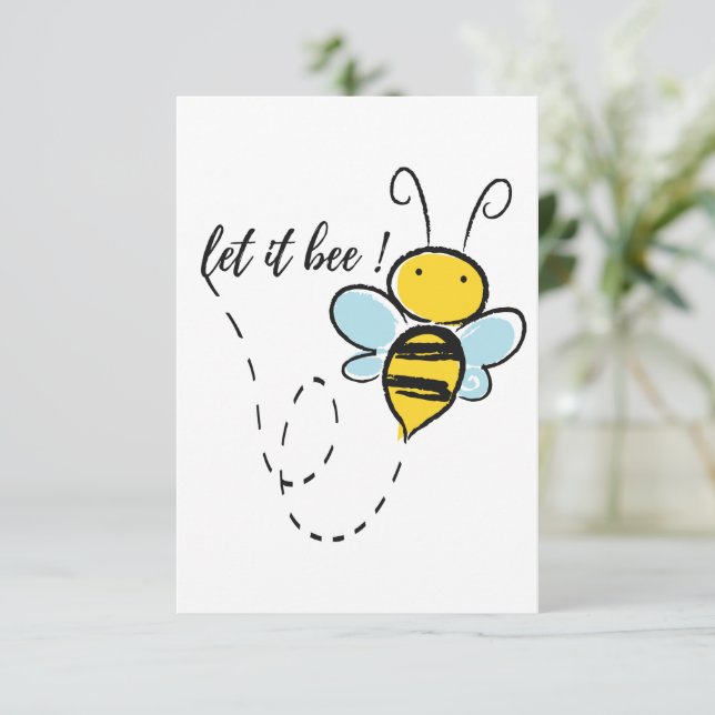 Let it be, motivation quote hand drawing T-Shirt Thank You Card (Standing Front)