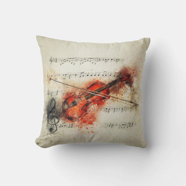 Let It Be Music Throw Pillow (Front)