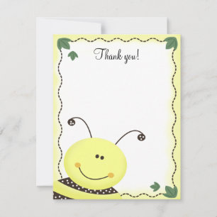 Let it Bee Bumble Bees 4x5 Flat Thank you note Card