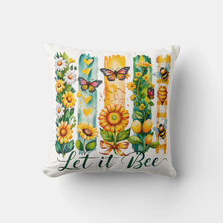 Let It Bee Throw Pillow