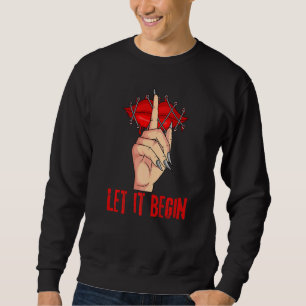 Let It Begin Stitched Lips Silence Symbol Scary Ha Sweatshirt