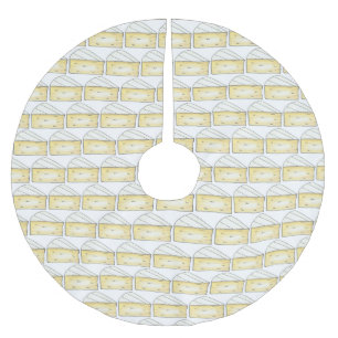 Let It Brie French Cheese Wedge Cocktail Party Brushed Polyester Tree Skirt