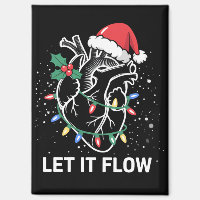 Let It Flow Anatomy Heart Cardiac Nurse Santa Hat