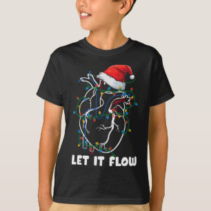 Let It Flow Anatomy Heart Cardiac Nurse Santa Hat T-Shirt