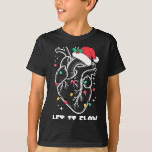 Let It Flow Anatomy Heart Santa Xmas  T-Shirt
