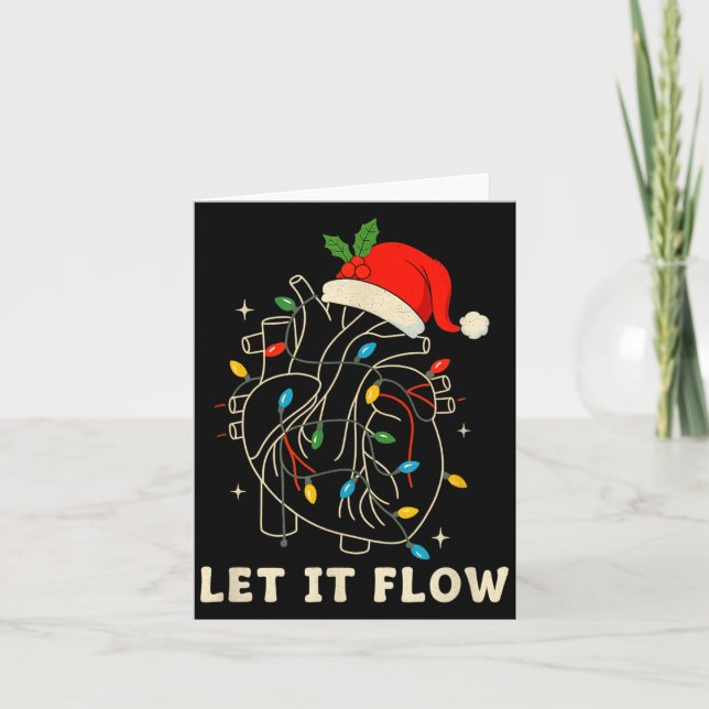 Let It Flow Funny Anatomical Heart Christmas, Medi Card (Front)