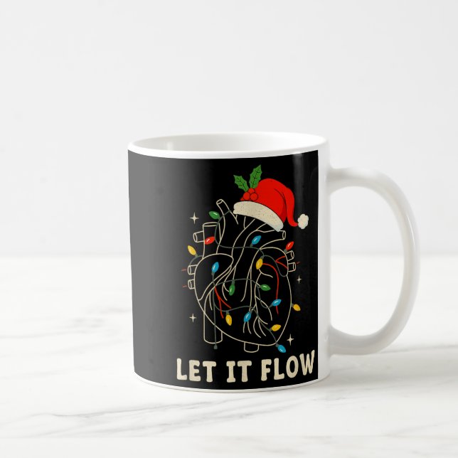 Let It Flow Funny Anatomical Heart Christmas, Medi Coffee Mug (Right)