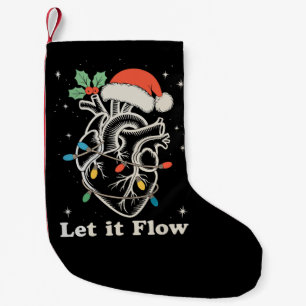 Let It Flow Heart Cardiac Nurse Christmas Xmas Small Christmas Stocking