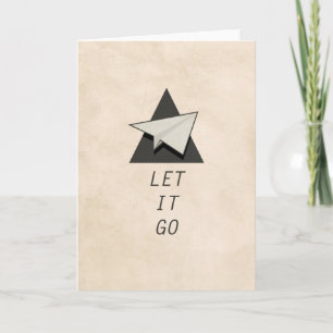 Let It Go Quotes Paper Planes Card