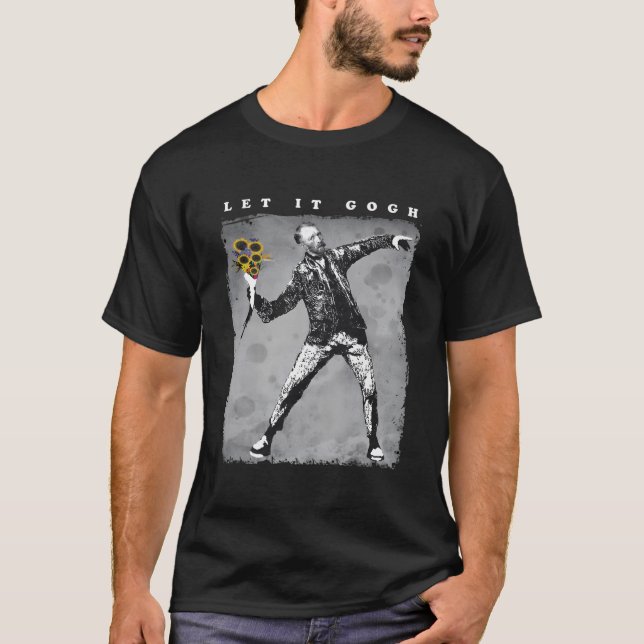 Let It Gogh Distressed Pun T-Shirt (Front)