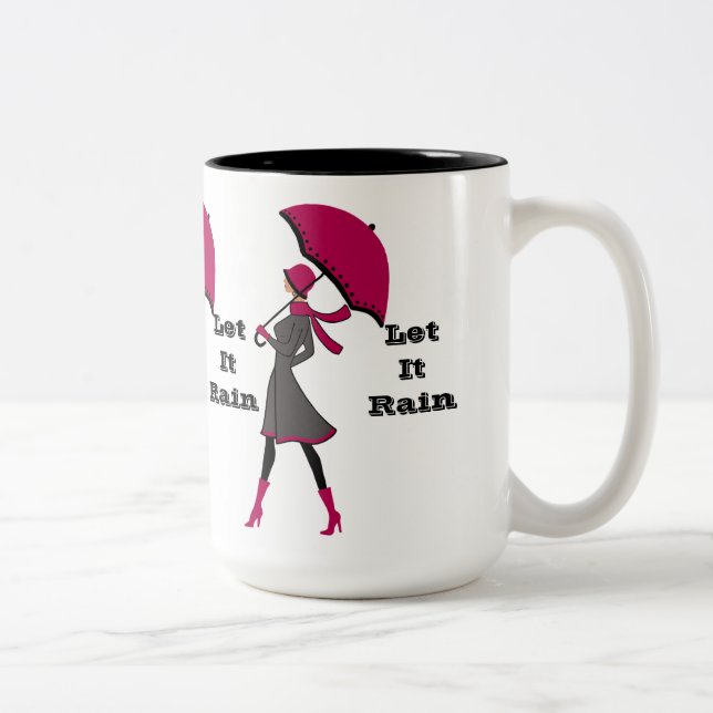 Let It Rain Lady Two Toned Mug (Right)