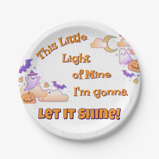 Let It Shine Christian Halloween Paper Plates (Front)