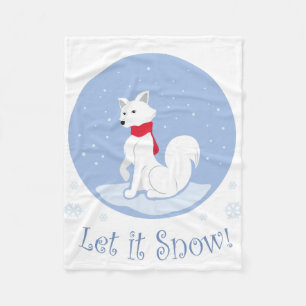Let It Snow! (Arctic Fox)  Fleece Blanket