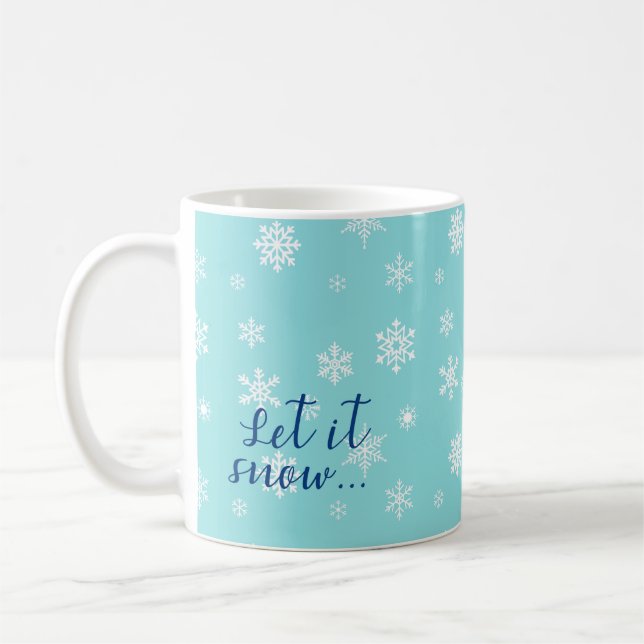 Let It Snow... Beautiful snowflake design Coffee Mug (Left)