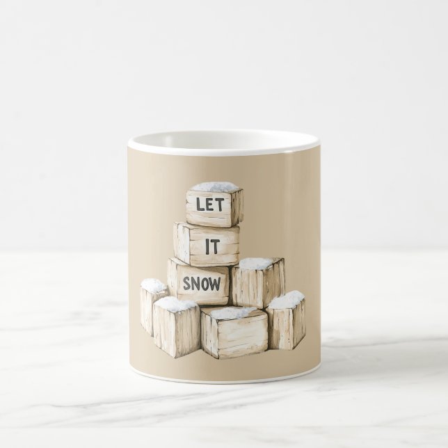 Let It Snow Blocks Christmas Coffee Mug (Center)