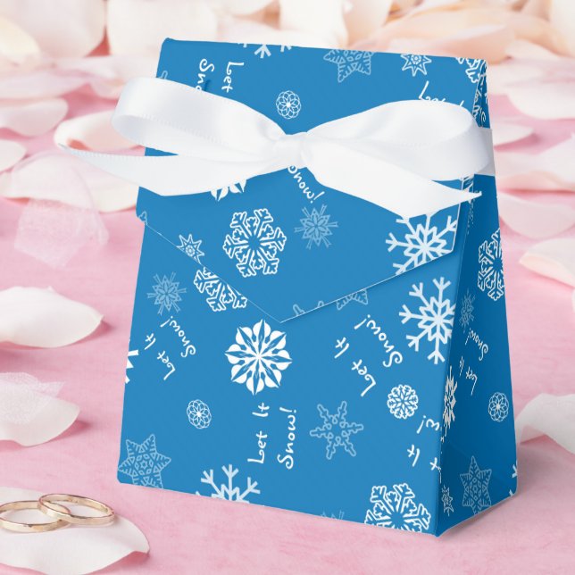 Let It Snow Blue Favor Box (Wedding)