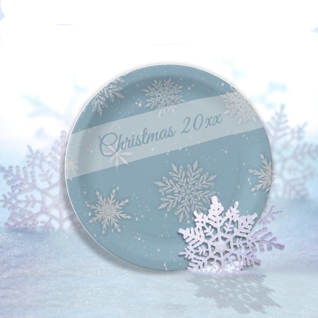 Let it Snow Blue Paper Plates (Creator Uploaded)