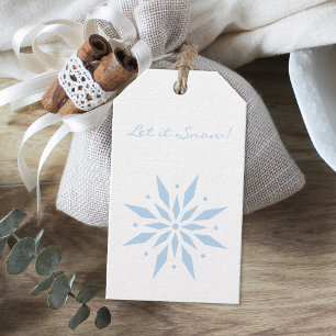 Let it Snow Blue Snowflake Gift Tags