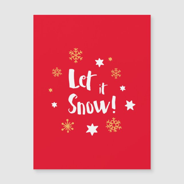 "Let it Snow!"  Calligraphy Christmas (Front)
