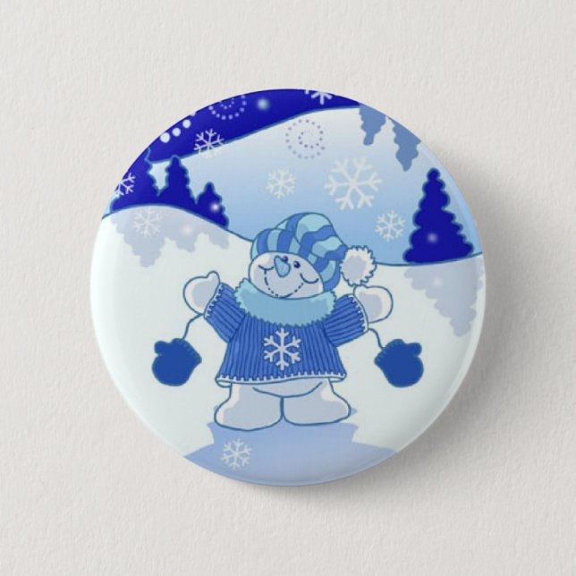 LET IT SNOW CHRISTMAS 2 INCH ROUND BUTTON (Front)