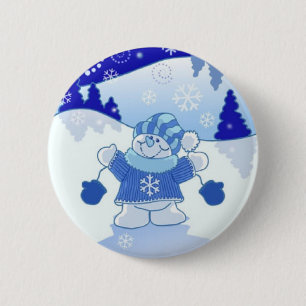LET IT SNOW CHRISTMAS 2 INCH ROUND BUTTON