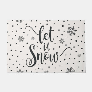 Let It Snow Christmas Calligraphy Doormat
