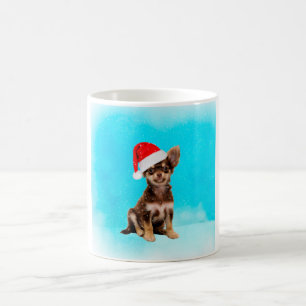 Let it Snow Christmas Chihuahua Dog Wearing Hat Coffee Mug