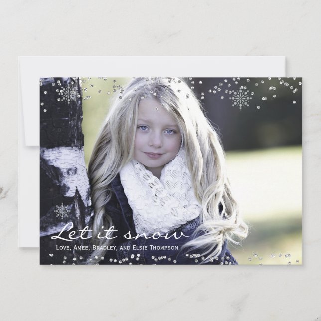 Let it Snow Christmas Custom Photo Card (Front)