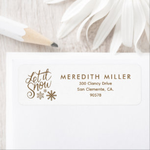 Let it Snow Christmas Gold Parties scintillant Adr