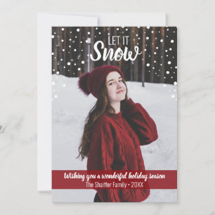 Let It Snow Christmas Holiday Family Photo Card