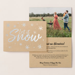 Let it Snow Christmas Holiday Foil Card