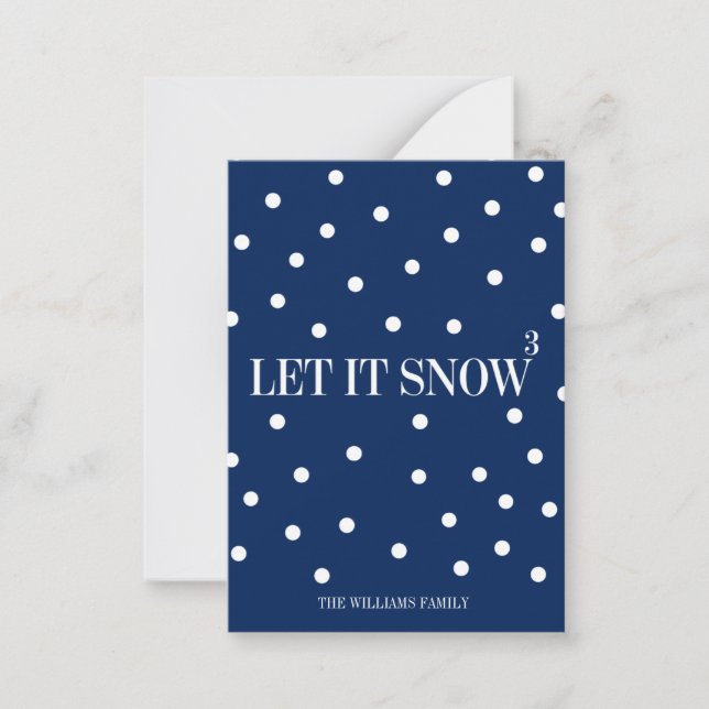 Let It Snow Christmas Holiday Mini Note Card (Front)