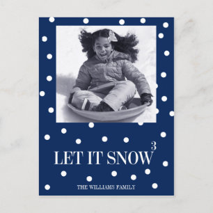 Let It Snow Christmas Holiday Photo Postcard