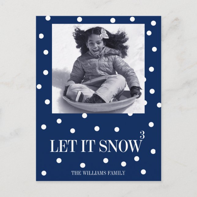 Let It Snow Christmas Holiday Photo Postcard (Front)