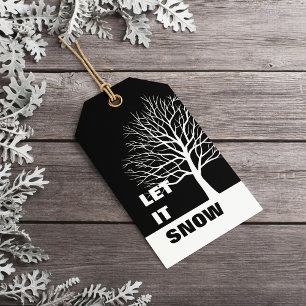 Let it Snow Christmas Minimalist Clean Simple Gift Tags