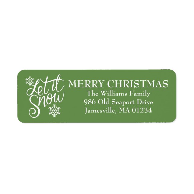 Let it Snow Christmas Return Address Labels (Front)