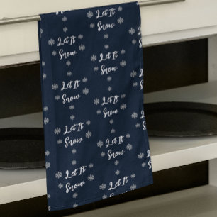 Let It Snow Christmas Snowflakes Kitchen Towel