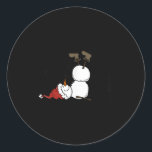 Let It Snow Christmas Snowman Snowflakes Xmas Holi Classic Round Sticker<br><div class="desc">Let It Snow Christmas Snowman Snowflakes Xmas Holiday Pajama</div>