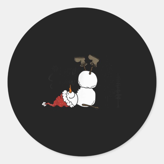 Let It Snow Christmas Snowman Snowflakes Xmas Holi Classic Round Sticker (Front)