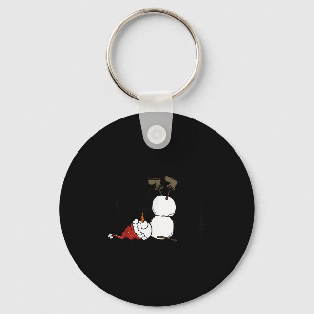 Let It Snow Christmas Snowman Snowflakes Xmas Holi Keychain (Front)