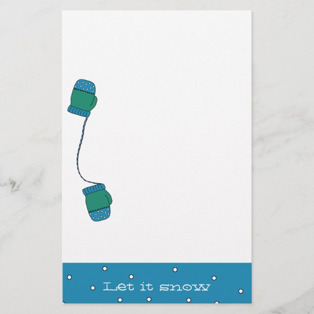 Let it Snow Christmas Stationery (Front)