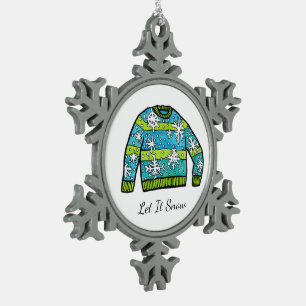 Let it Snow Christmas Sweater Ornament