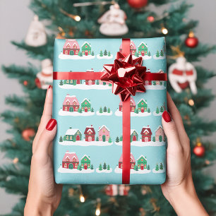Let it Snow Christmas Village Wrapping Paper