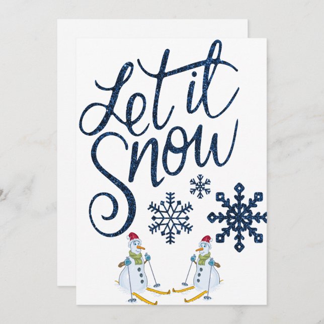 Let it Snow  Classic Christmas Holiday Card (Front/Back)