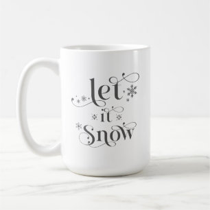Let it Snow Coffee Retro Typography Mug